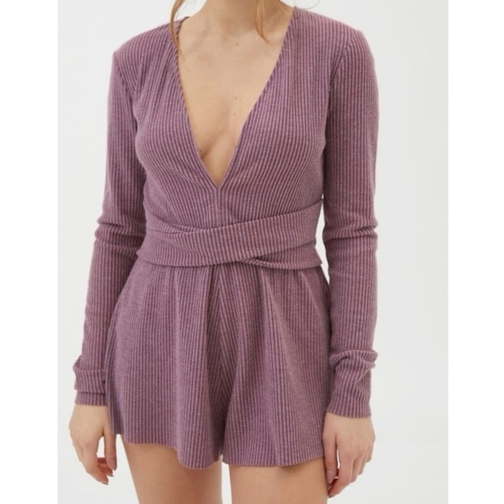 Urban Outfitters Out From Under Purple Mauve Long Sleeve Romper Size S NWT